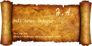Hübner Adony névjegykártya